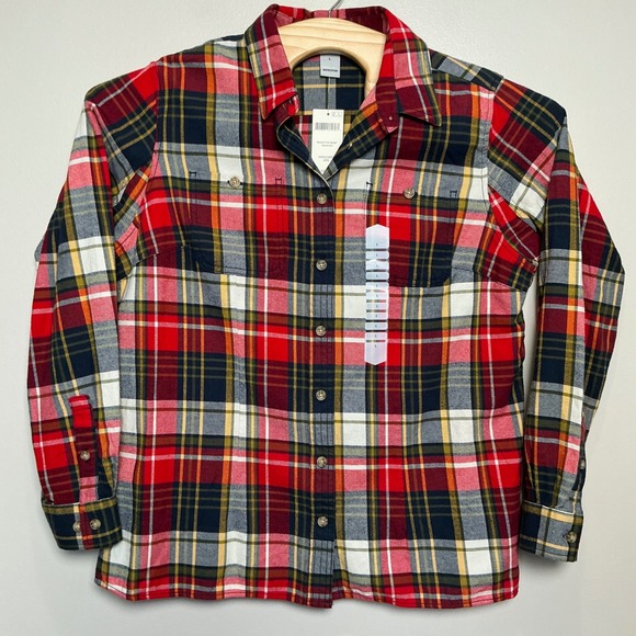 Duluth Trading Co Other - Duluth Trading Co Flannel Shirt Mens L Red Plaid Free Swingin' Cotton NWT